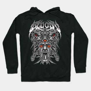 3 face demon snake Hoodie